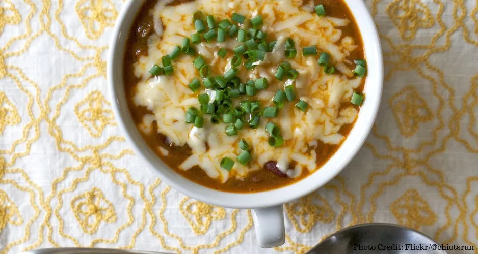 Homemade Venison Chili Bowl