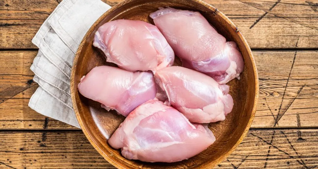 preparing Chicken Tights for boiling