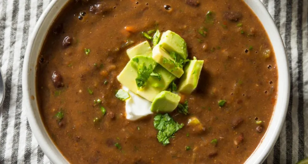 Ancho Chile Infused Black Bean Soup