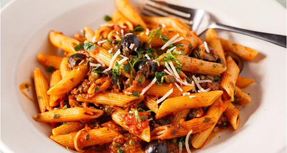 Boursin Cheese Pasta with black olive