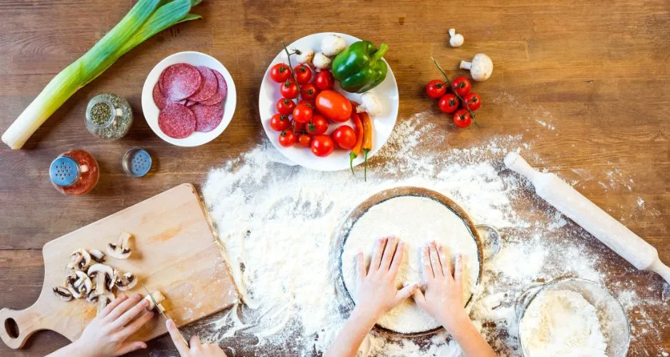 Bread Machine Pizza Dough and Ingredients