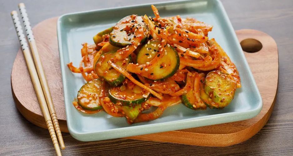 Korean Cucumber Salad dish