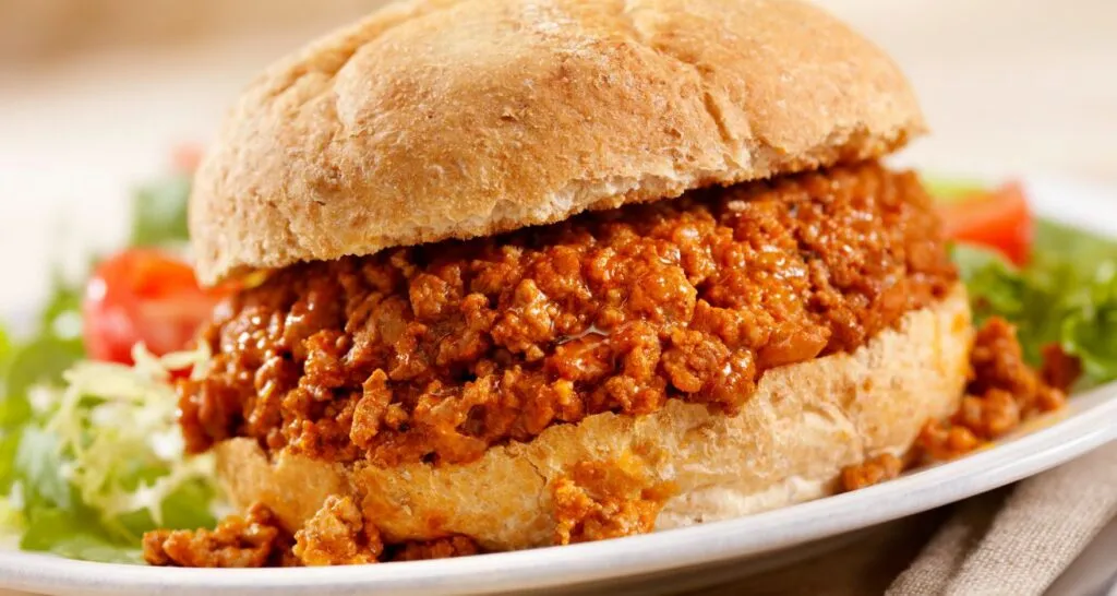 Philly Cheesesteak Sloppy Joes with salad