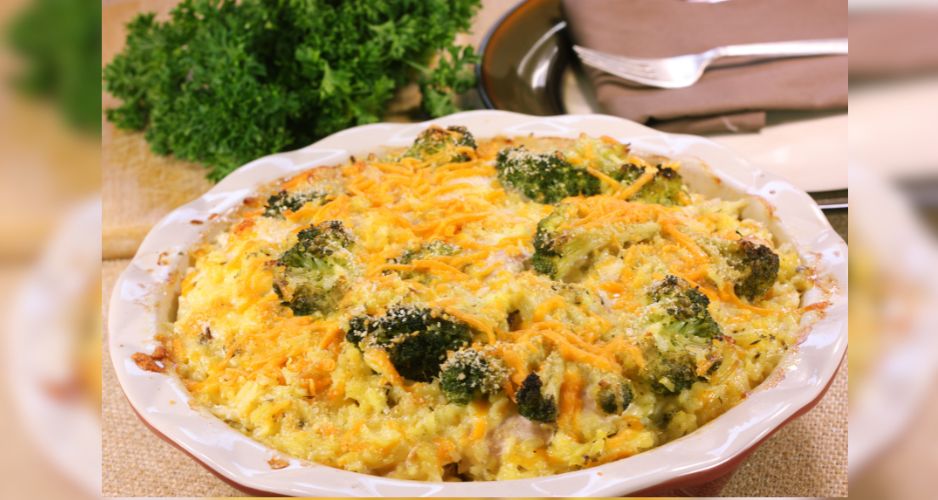Ultimate Chicken Casserole and broccoli