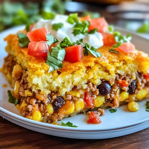 Preparing Cornbread Taco Bake